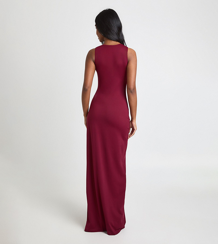 Slinky Ruched Side Maxi Dress