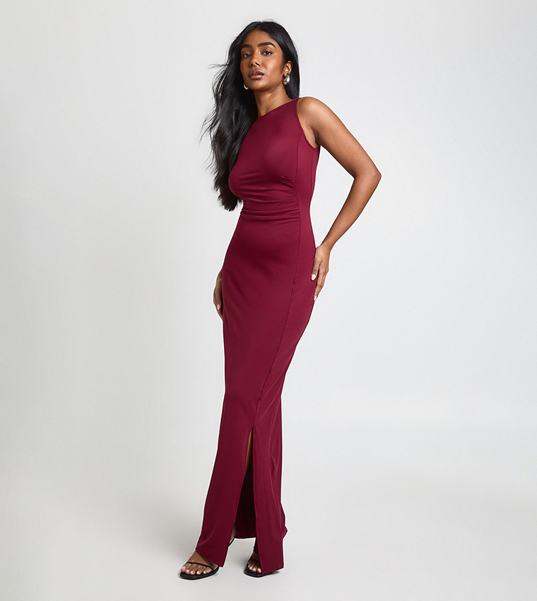 Slinky Ruched Side Maxi Dress