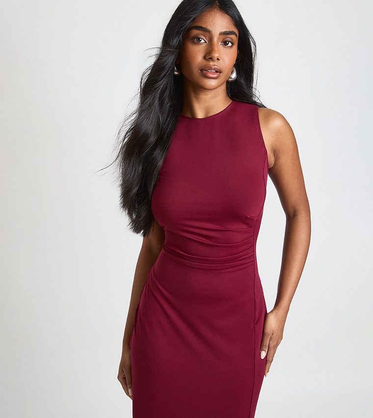 Slinky Ruched Side Maxi Dress