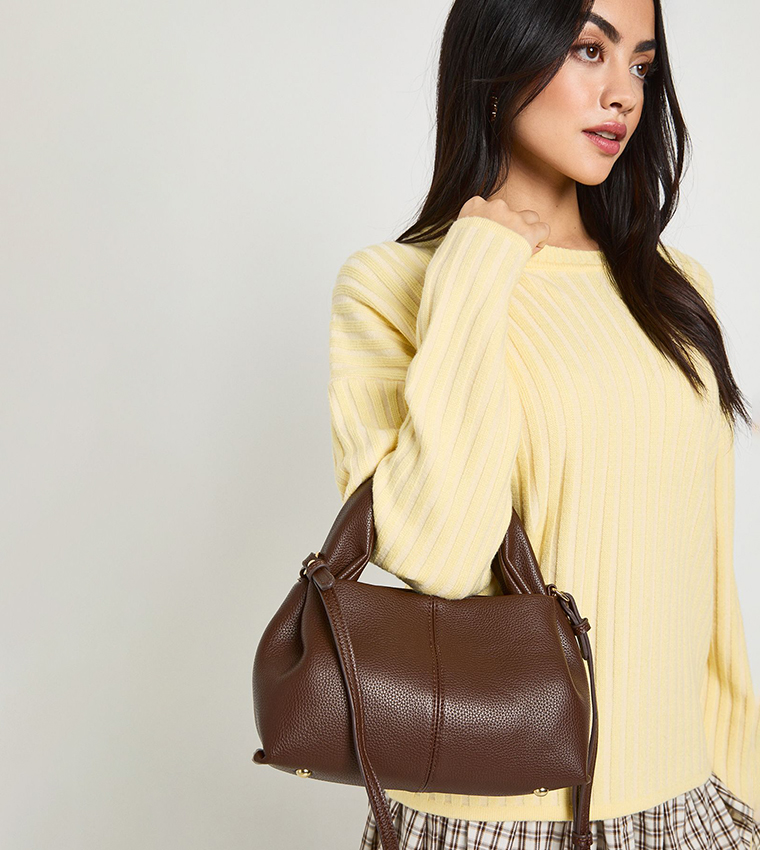 Slouchy Handheld Bag with Detachable Strap