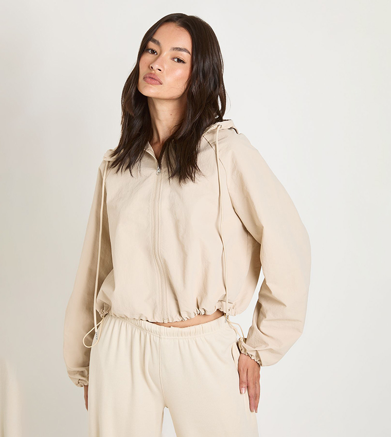 Nylon Zip Through Track Jacket