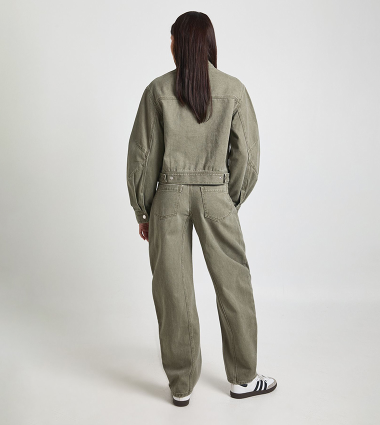 Seam Detail Barrel Fit Jeans
