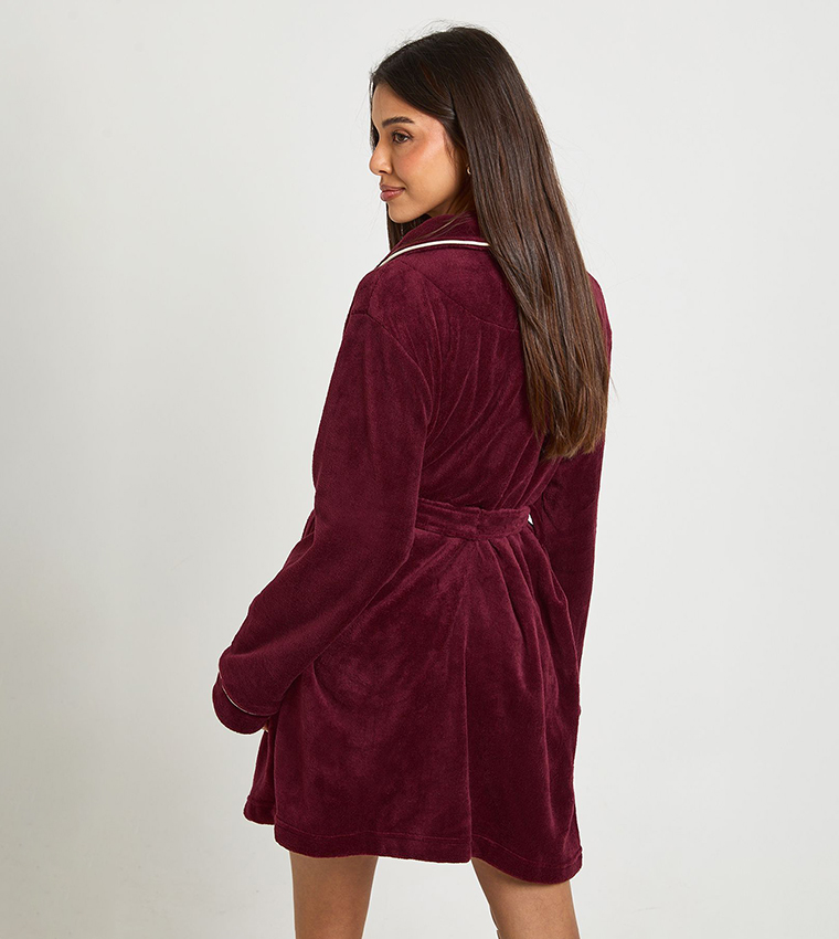 princess polly baby blue dress Buy Boohoo Piping Detail Mini Dressing Gown In Red
