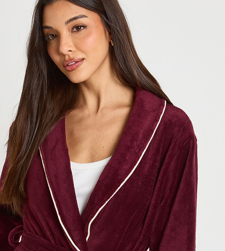 princess polly baby blue dress Buy Boohoo Piping Detail Mini Dressing Gown In Red