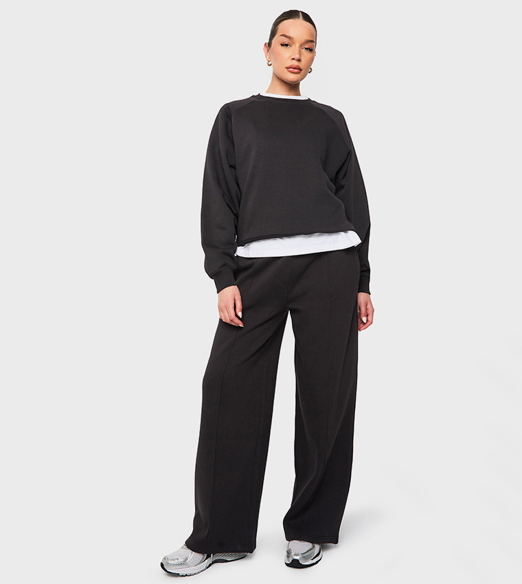 Petite Pintuck Detail Straight Leg Sweatpants