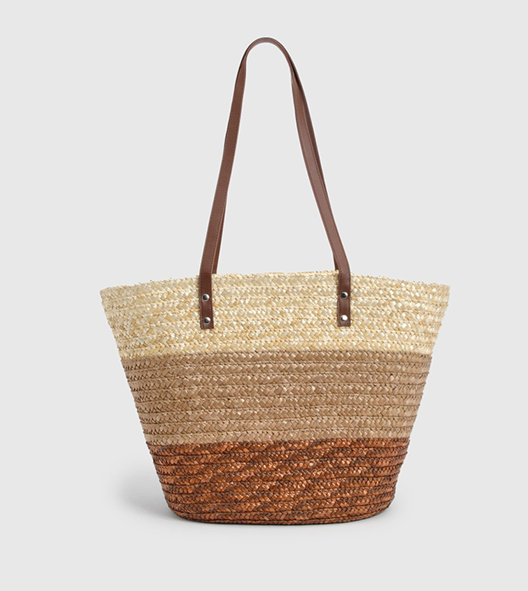Striped Structured Beach Bag