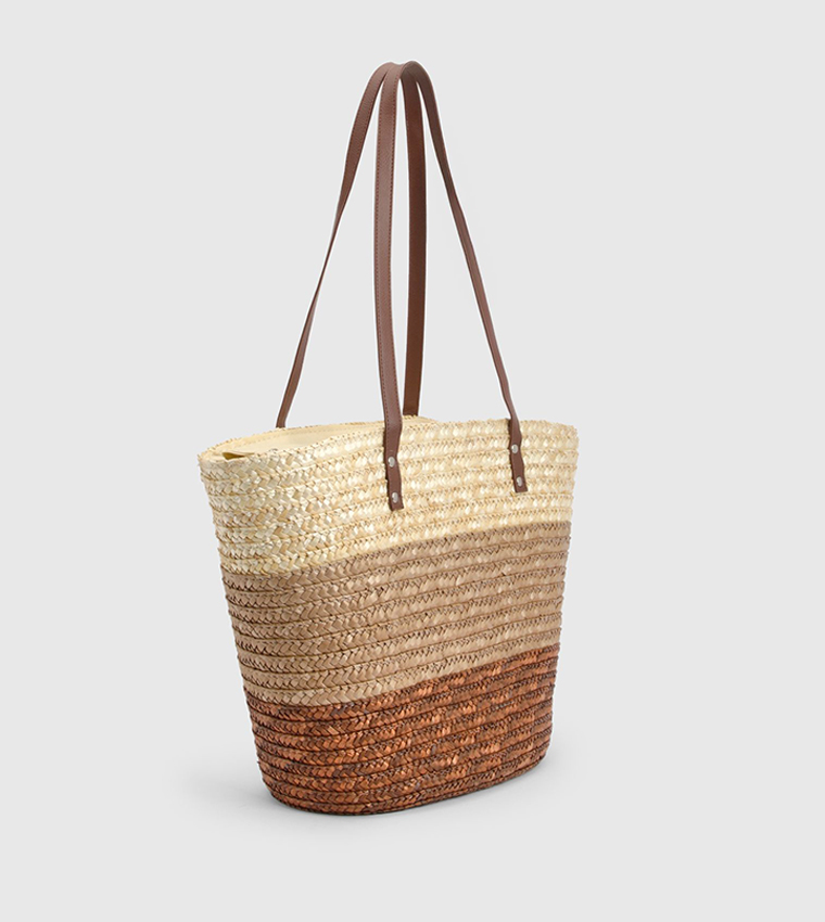 Striped Structured Beach Bag