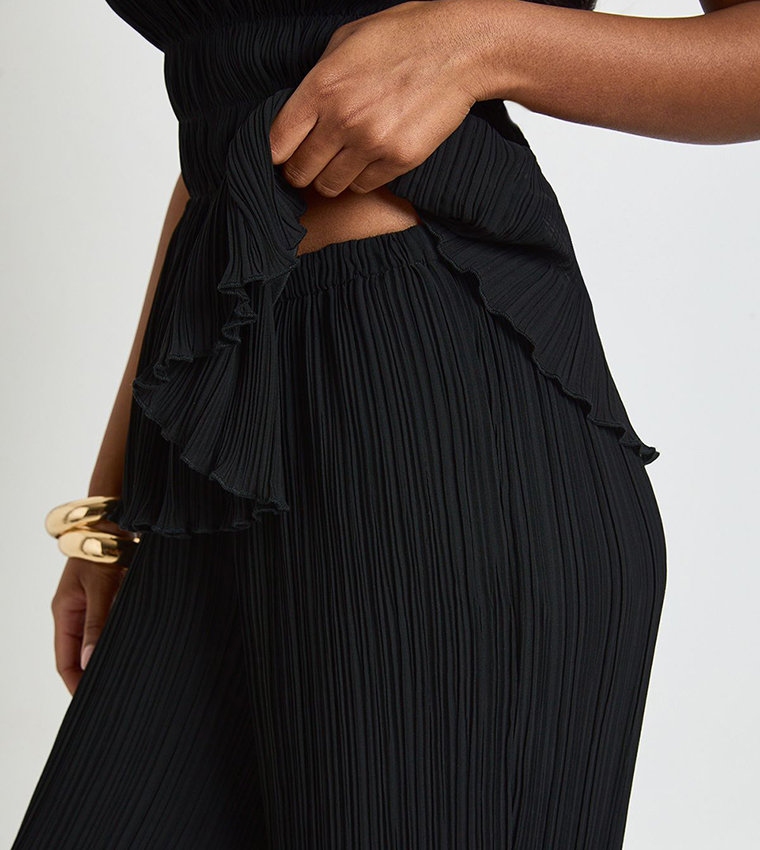 Pleated Single Channel Waistband Trousers