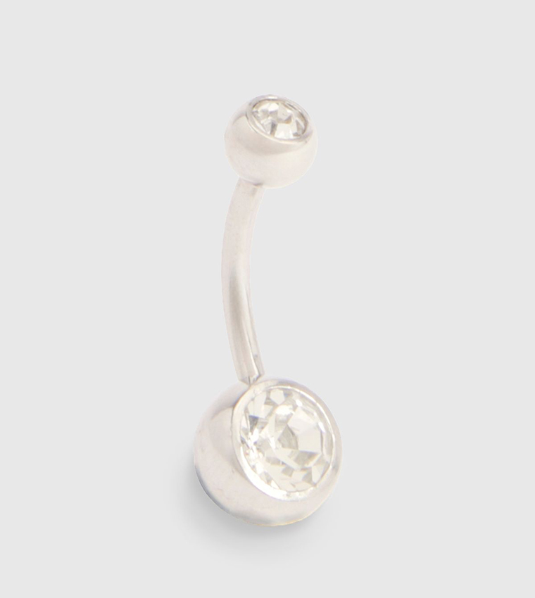 Stainless Steel Diamante Belly Bar