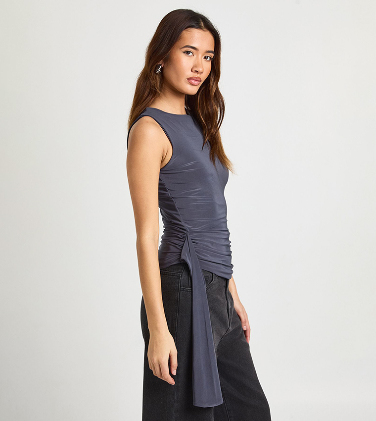 boohoo  Sleeveless Tops - Grey Sleeveless Tops