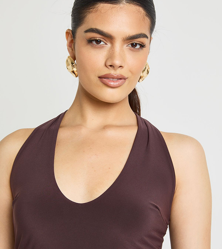 boohoo  Cropped Tops - Brown Cropped Tops