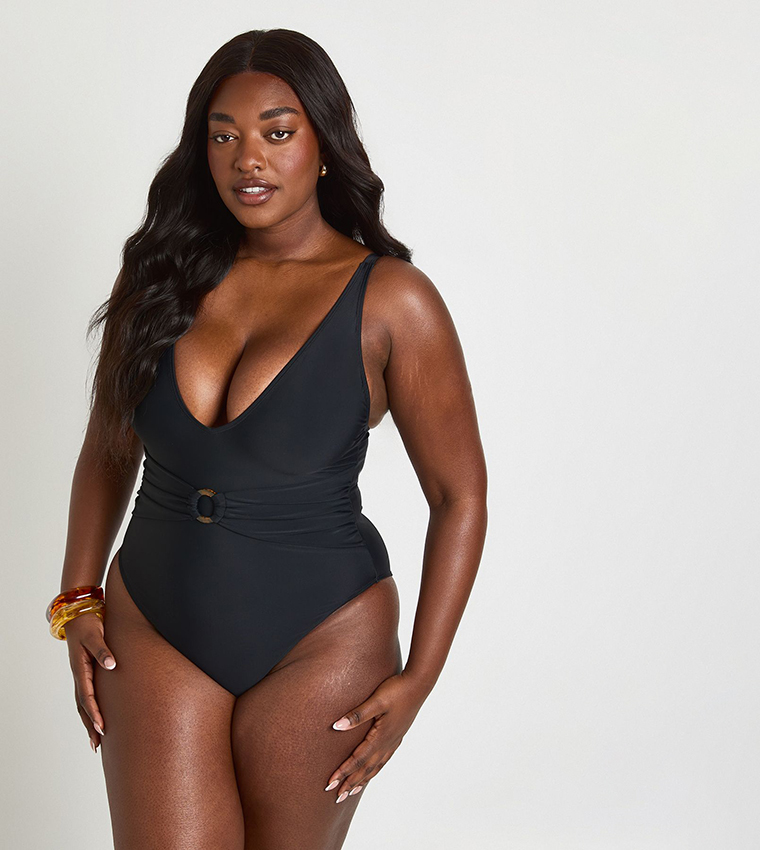 Curve Tummy Control O-ring Plunge Swimsuit