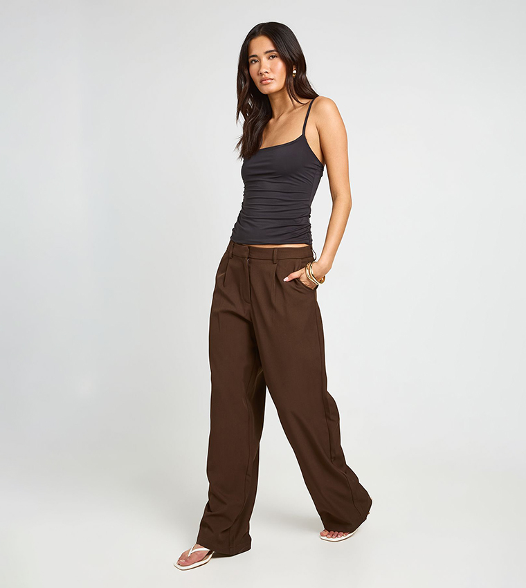 boohoo  Casual Pants - Brown Casual Pants