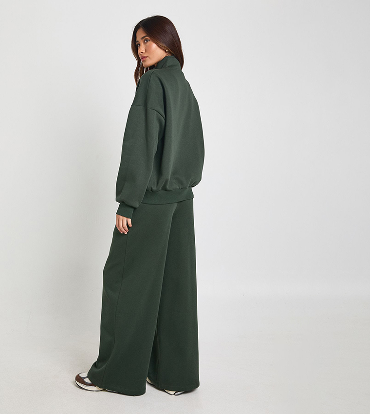 Zip-Through Funnel Neck Oversized Jacket
