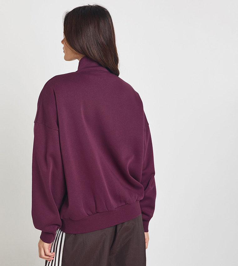 Zip-Through Funnel Neck Oversized Jacket