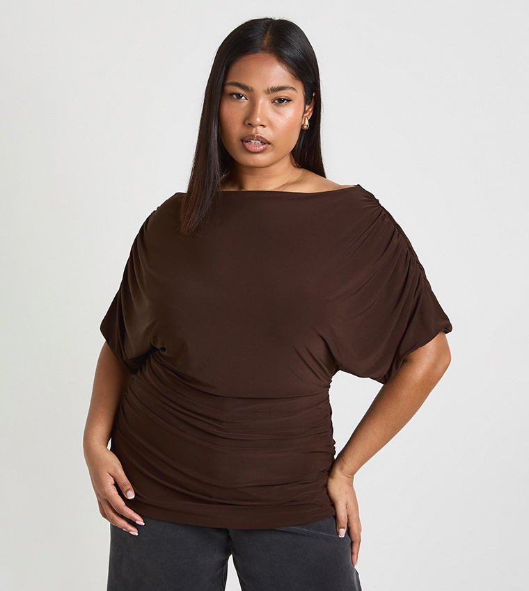 Curve Draped Bardot Top