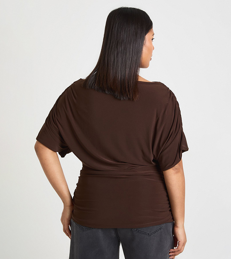 Curve Draped Bardot Top