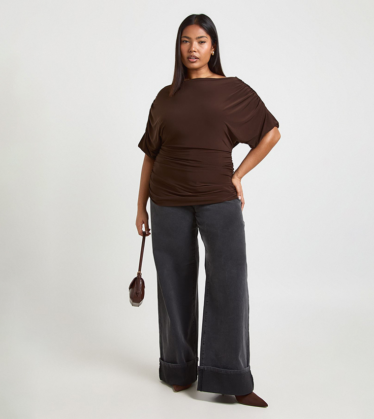 Curve Draped Bardot Top