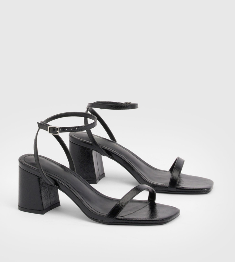 Barely Wide Fit Ankle Loop Block Heel Sandals