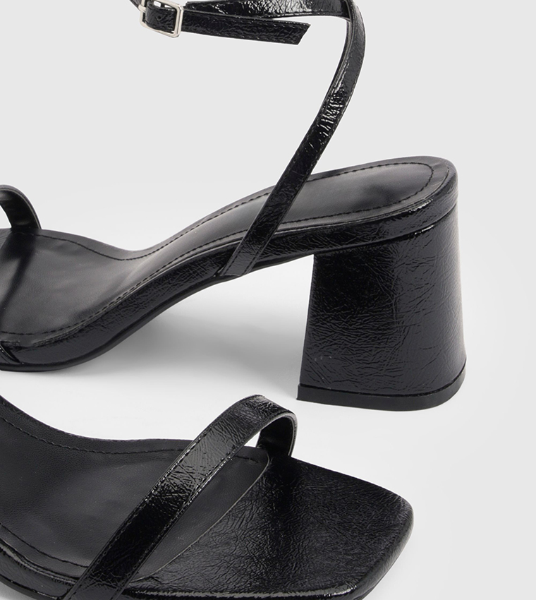 Barely Wide Fit Ankle Loop Block Heel Sandals