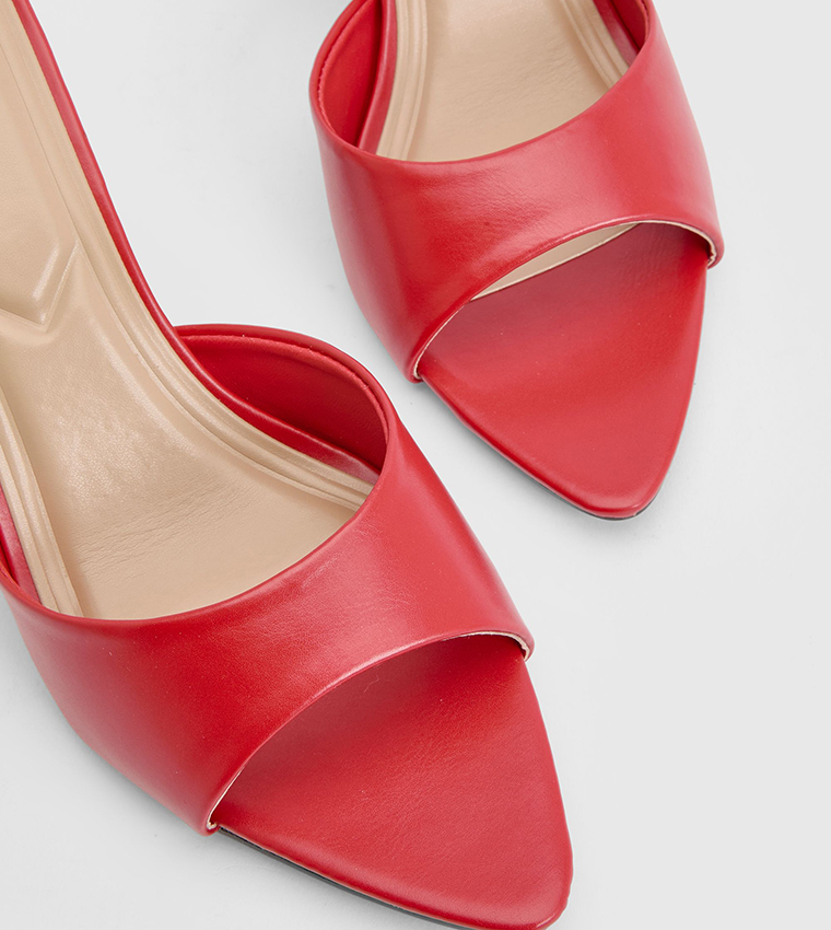 Mid Height Stiletto Heeled Sandals