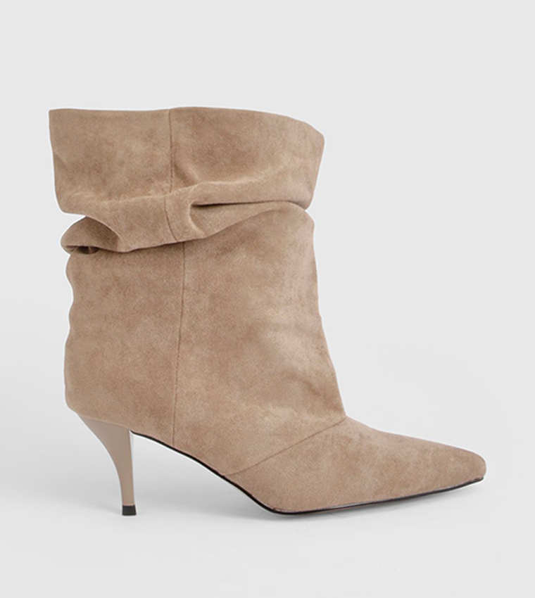 Ruffled Slouchy Ankle Boots