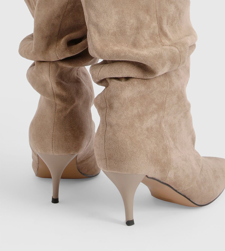 Ruffled Slouchy Ankle Boots