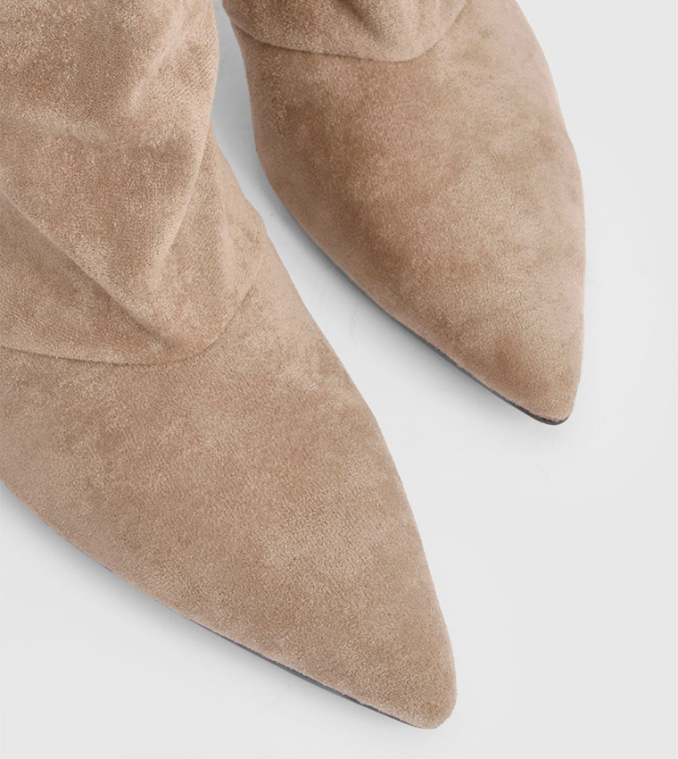 Ruffled Slouchy Ankle Boots