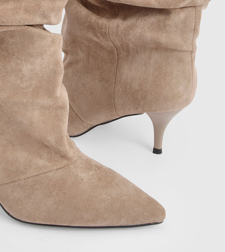 Ruffled Slouchy Ankle Boots