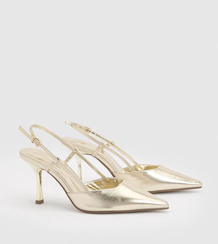 Wide Fit Slingback Box Pointed Toe Pumps