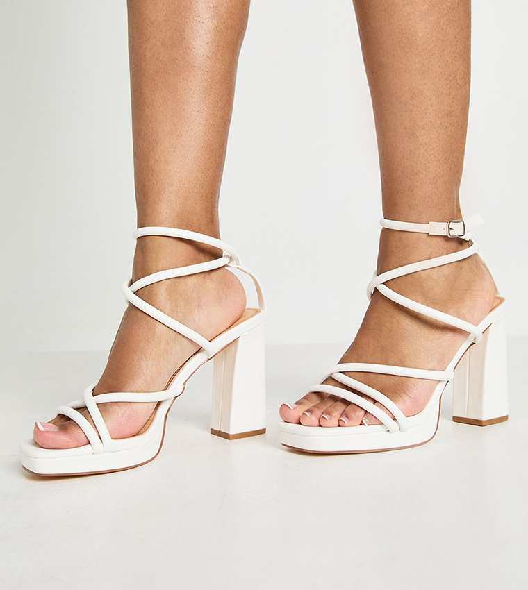 Cross Strap Platform Heel Sandals