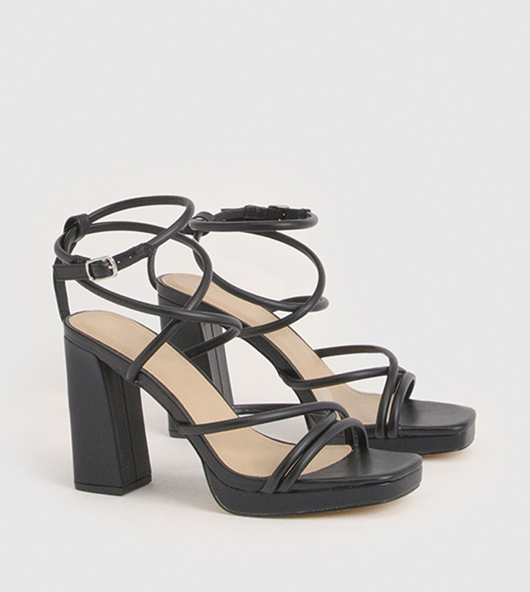 Cross Strap Platform Heel Sandals