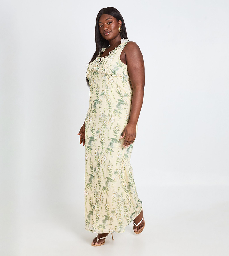sheer flowy maxi dress Vintage White by Vintage casual occasions. main image 1