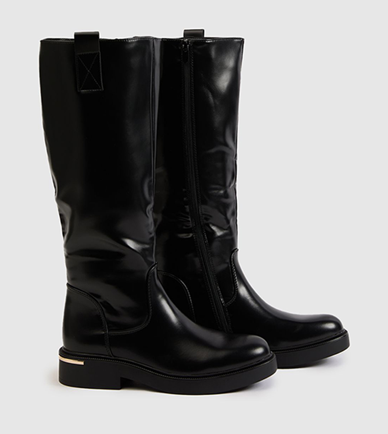 Hardware Detail Knee High Boots
