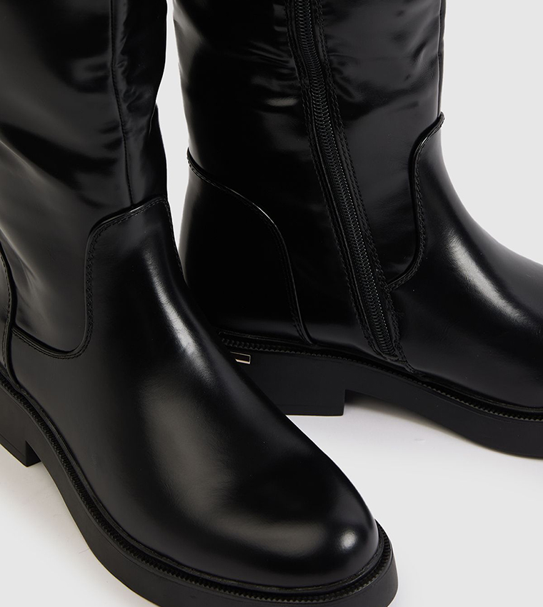 Hardware Detail Knee High Boots