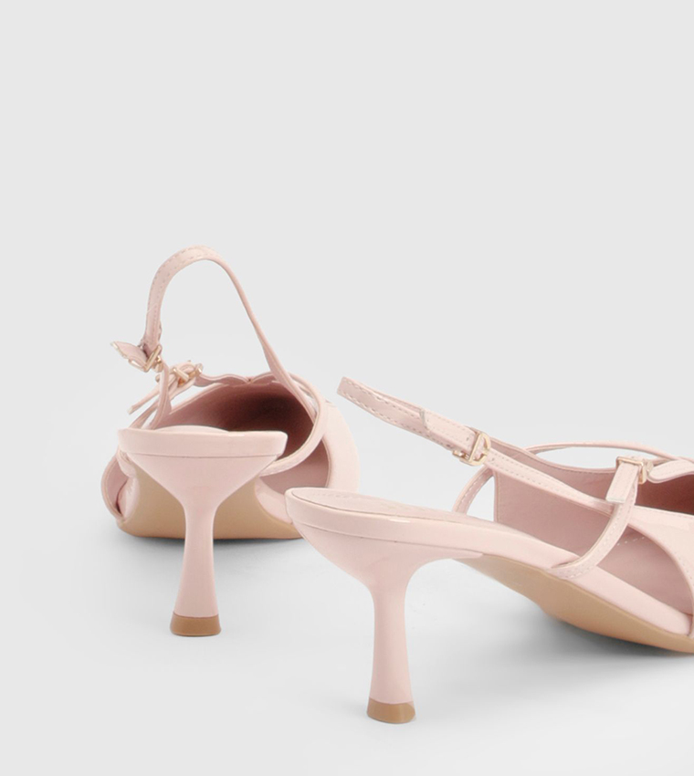 Buckle Strap Detail Slingback Pumps