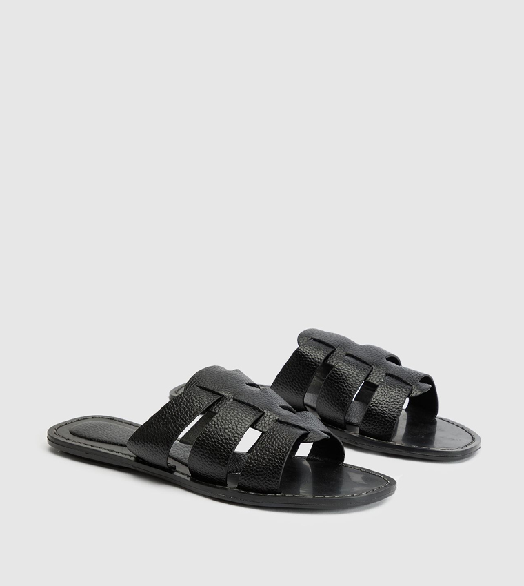 Textured Gladiator Flat Sandals