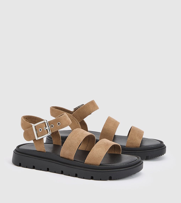 Triple Strap Flatform Sandals