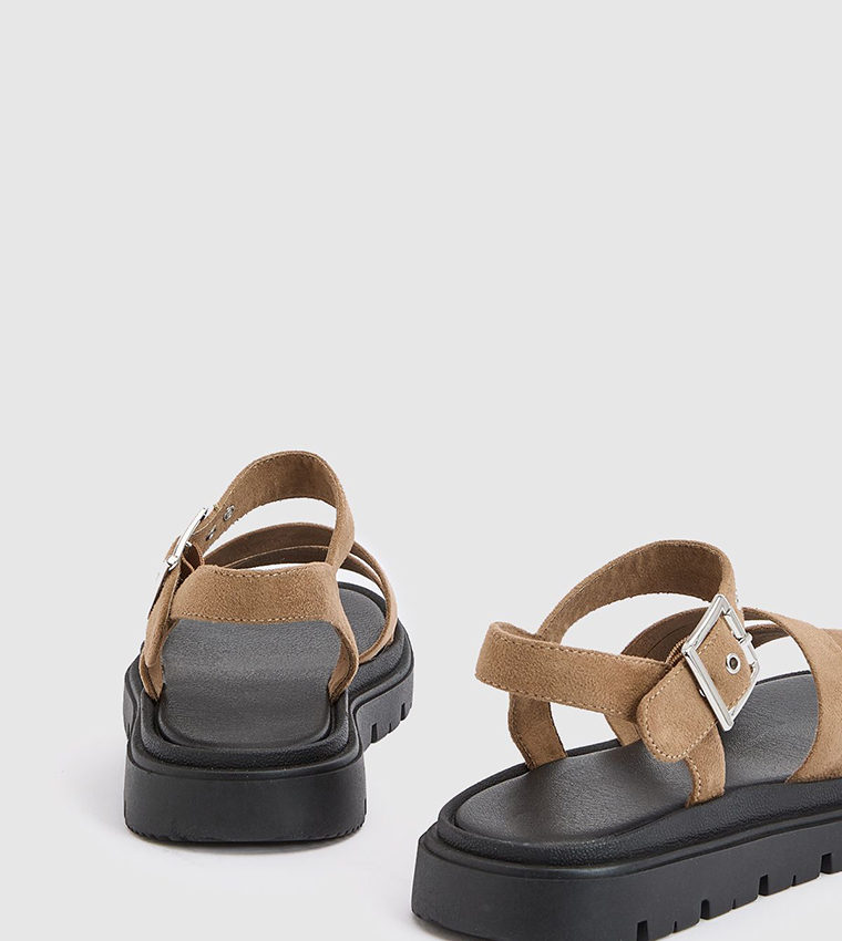 Triple Strap Flatform Sandals