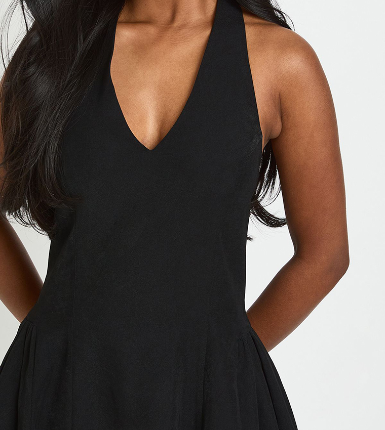 Halterneck Full Skirt Mini Dress