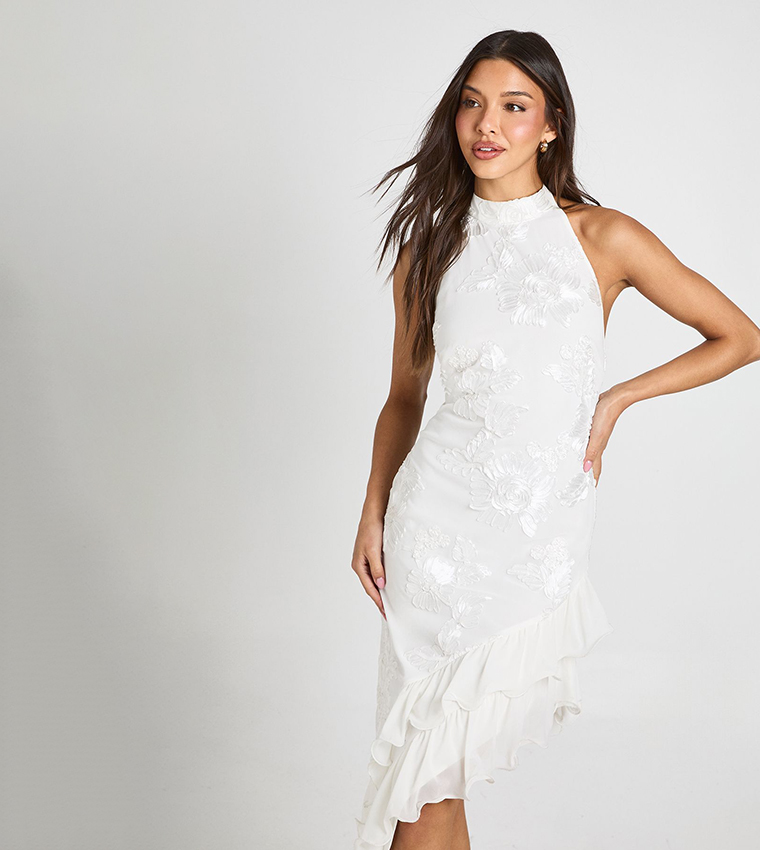 Satin & Lace Mix Panelled Maxi Dress