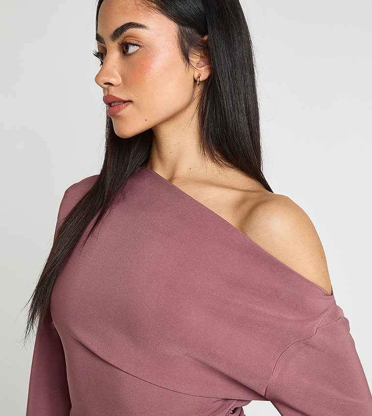 Flared Sleeves Off Shoulder Ruched Mini Dress