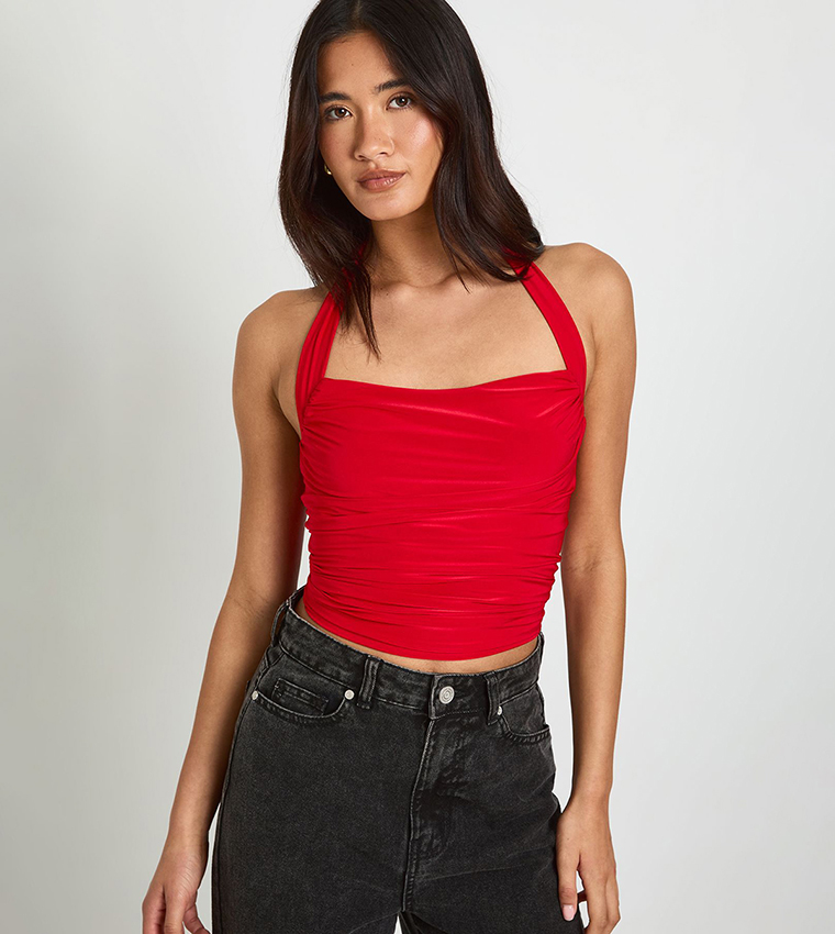 boohoo  Cropped Tops - Red Cropped Tops