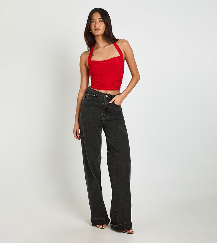 boohoo  Cropped Tops - Red Cropped Tops