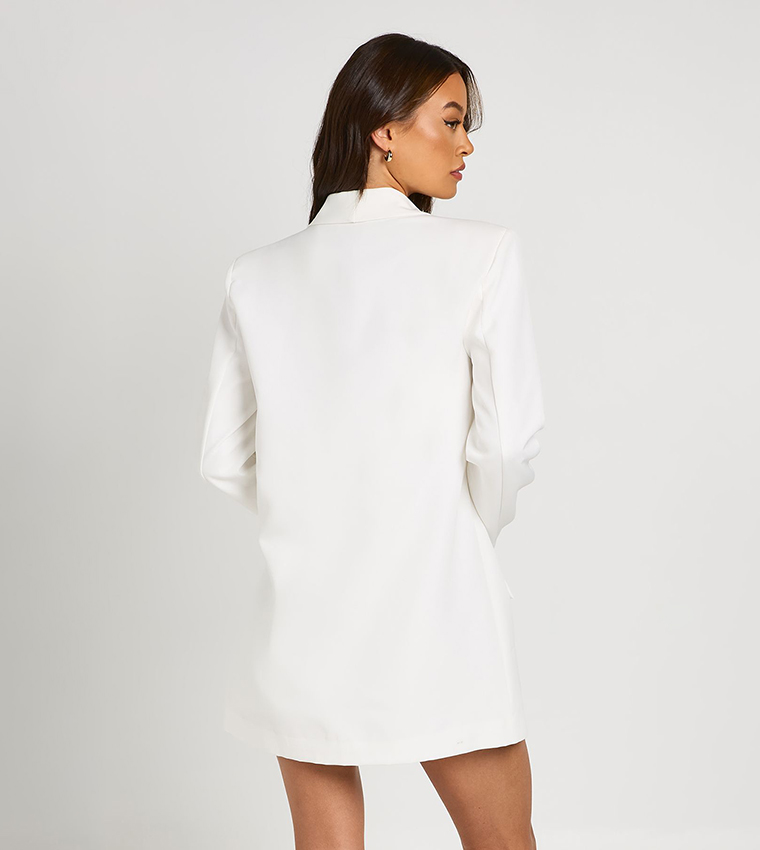 Tall Shoulder Pad Plunge Oversized Blazer