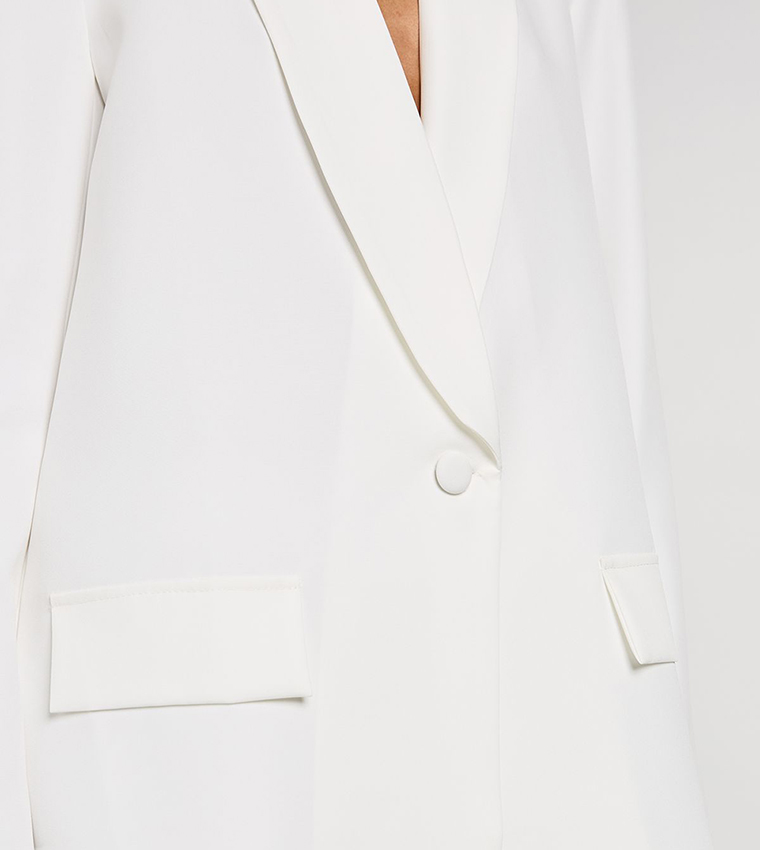 Tall Shoulder Pad Plunge Oversized Blazer