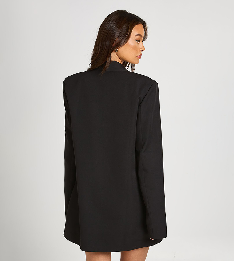Tall Shoulder Pad Plunge Oversized Blazer