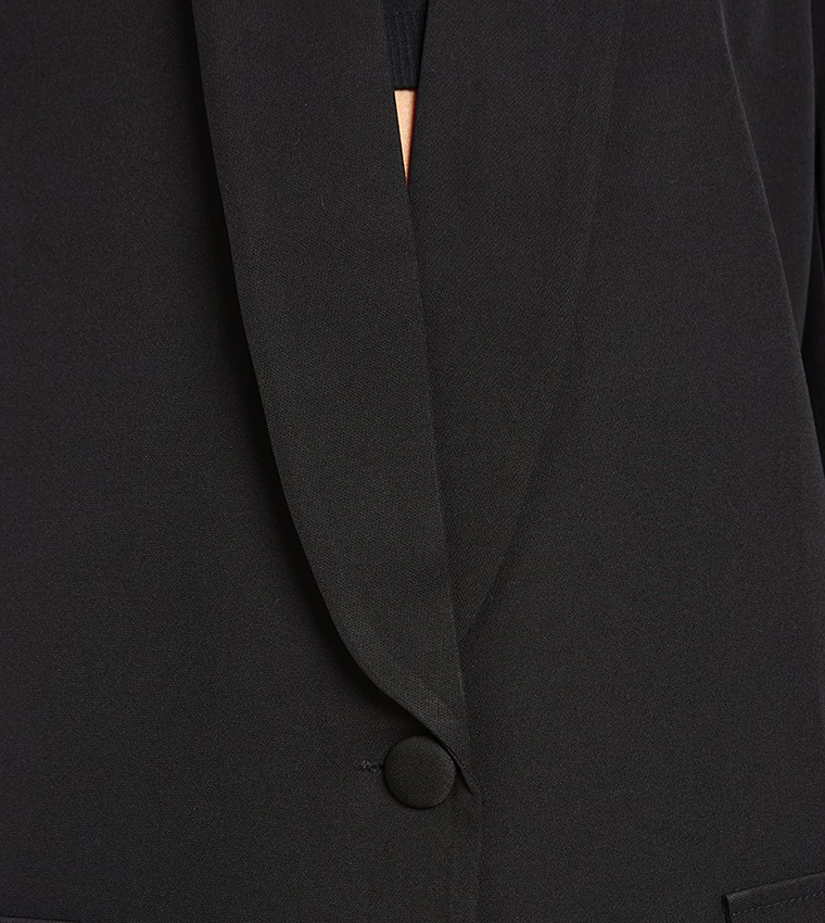 Tall Shoulder Pad Plunge Oversized Blazer