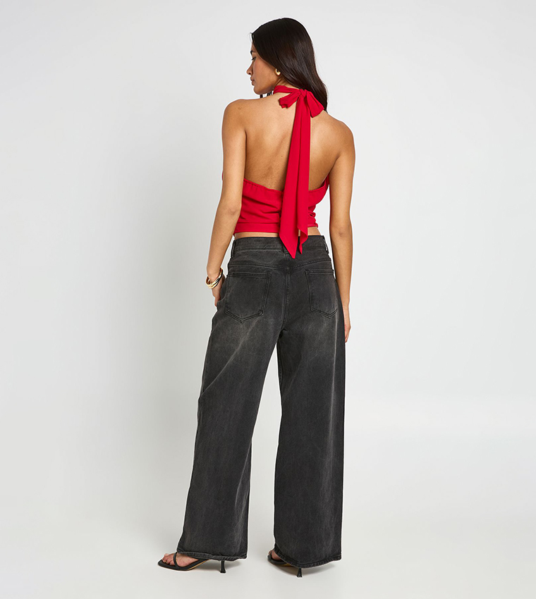 Chiffon High Neck Balloon Sleeveless Top