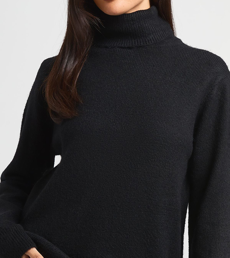 بوهو  سترات بياقة سلحفاة - أسود Turtle neck Sweaters